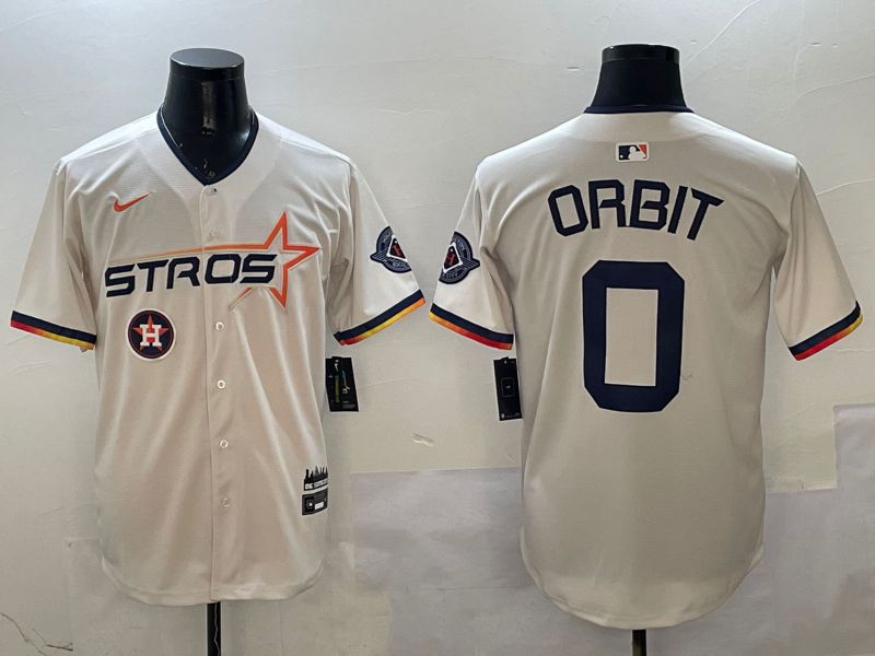 Men Houston Astros #0 Orbit Cream Three generations Joint Name 2025 Nike MLB Jersey style 11->houston astros->MLB Jersey